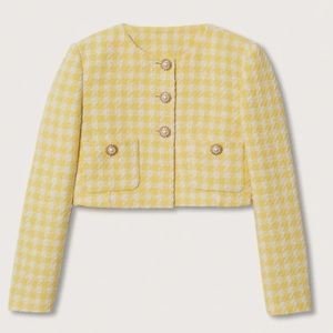 Mango Blazer, size medium. Yellow, Tweed